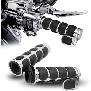 DREAMIZER Universal Motorcycle Hand Grips with Black Non-Slip Rubber for Harley Honda Yamaha Suzuki Kawasaki