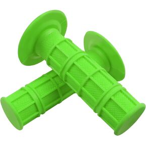 Worldmotop Motorcycle Handlebar Grips Non-Slip Soft Rubber Grips Handlebar with 7/8" 22mm 24mm Replacement for All Off Road ATV Dirt Bike, Bike Handle Grips(Green)