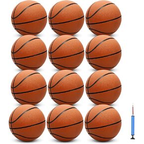 12 Pack 29.5" Official Size 7 Basketball Balls Inflatable with Pump for Men for Outdoor, Indoor or Training，Mens Basketball，Adult Basketball（Orange
