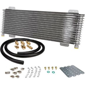 40K Transmission Oil Cooler Kit LPD47391 GVW Max Low Pressure Drop Trans Cooler For Heavy DutyW/Boxu With Mounting Hardware Advanced Cooling Protection Easy Installation