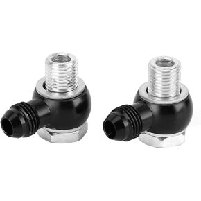 Acouto Oil Cooler Connector Oil Cooler Banjo Fittings Connecter Transmission Oil Cooler 90 Degree Banjo Fittings 6AN x 1 / 4NPSM Fit for GM Transmission Cooler 4L80E 1997 to Mid 2010(B)