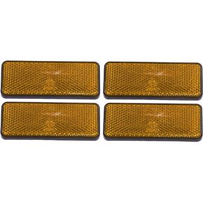 X AUTOHAUX 4 Pcs 87x32mm Green Plastic Universal Rectangular Reflective Warning Reflector with Adhesive Tape for Motorcycle Bike