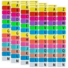 Alphabet Index Stickers Labels, Adhesive Colorful A-Z Tab Dividers for 3 Ring Binders Tabs,Alphabet Tabs Table of Contents Index Dividers for Notebook File Page Address Book Folder.(208 Pcs)