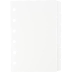 2 Pack A6 Binder Dividers 6 Tabs Bright Color Plastic Binder Index Tabs Planner Divider for Round Ring Binder Sheet Protector (Transparent, 12 Dividers)