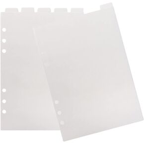 6pcs A5 Transparent Binder Tabs Top Vertical Tabs 6 Holes Binder Divider for Planner Journal Notebook Diary Memo Notepad Transparent PVC Binder Divider