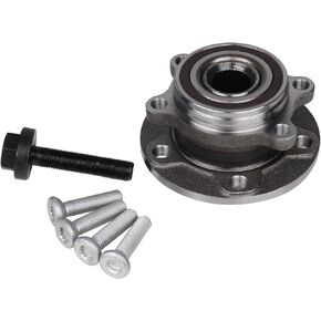 513253 Front/Rear Wheel Bearing and Hub Assembly Compatible with Audi A3 Q3 TT Quattro, VW Jetta Passat Golf GTI Beetle Tiguan CC Eos Rabbit, 5-Lug Bolts w/ABS