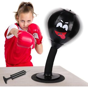 Desktop Punching Bag, Desk Boxing Bag with Suction Cup Counter Top Stress Relief Punching Bag Fun Punch Rage Bag, Funny White Elephant Gifts for Kids Adults Coworkers Friends Office
