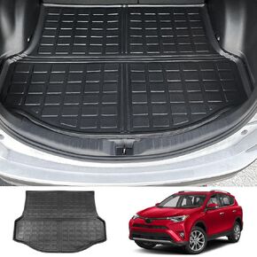 Xipoo Cargo Mat Compatible with 2019-2024 Toyota RAV4 Trunk Mat Cargo Liner Back Seat Protector Replacement for 2019-2024 Toyota RAV4 Accessories (Fit 2019-2024 Toyota RAV4, Trunk Mat+Backrest Mat)