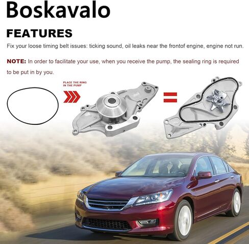 طقم حزام توقيت المحرك مع مضخة مياه متوافقة مع 2003-2018 Honda Accord Pilot Crosstour Odyssey Ridgeline Acura MDX RDX RL TL TSX ZDX Saturn Vue يستبدل TKH002 19200-RDV-J01 TCKWP329 in Kuwait