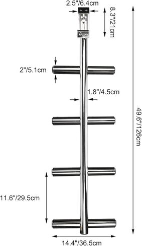 سلم غوص القارب ذو 4 خطوات من DasMarine، سلم قارب غوص من الفولاذ المقاوم للصدأ، سلم غوص مستعرض، سلم غوص رياضي للقارب مع أدوات تثبيت in Kuwait