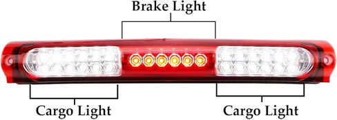Fit for 1997-2003 Ford F-150 High Mount Brake Light Assembly LED 3rd Brake Lights Cargo Lamp Center Tail Light (Chrome Housing Red Lens) in Saudi Arabia