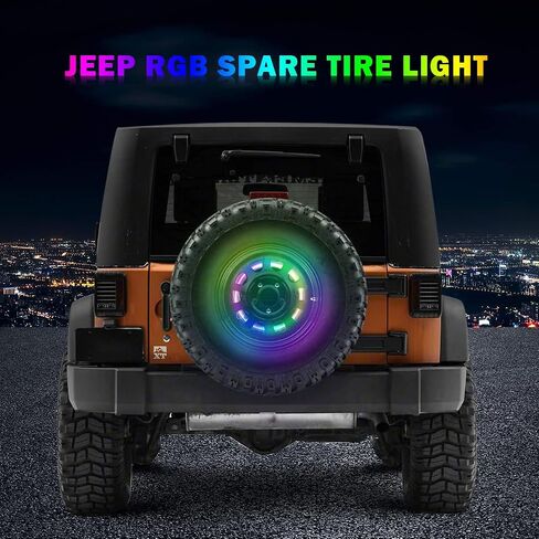 ضوء الفرامل الثالث RGB، مصابيح الإطارات الاحتياطية RGB مع وحدة تحكم عن بعد لاسلكية RF متوافقة مع جيب رانجلر JK JKU 2007-2018 in Kuwait