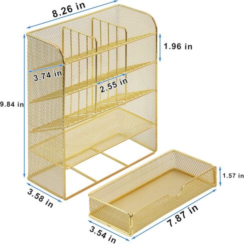 EASEPRES Metal Pen Organizer for Desk, Mesh Multi-Functional Art Supply Pencil Holder with 10 Compartments and 1 Drawer Organization Storage Accessories for Office Home School Workspace, Black in Saudi Arabia