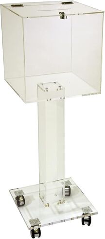 Kingdom Acrylic Collection/Suggestion Box with Lock and Keys, With Wheels for Easy Movement, Donation Box for Church, Ballot Box/Suggestion Box for Office or Home – Clear in Saudi Arabia