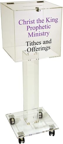 Kingdom Acrylic Collection/Suggestion Box with Lock and Keys, With Wheels for Easy Movement, Donation Box for Church, Ballot Box/Suggestion Box for Office or Home – Clear in Saudi Arabia