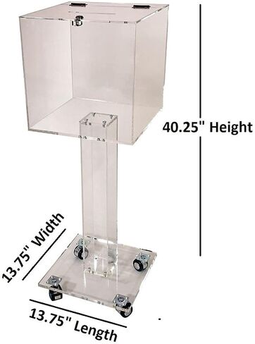 Kingdom Acrylic Collection/Suggestion Box with Lock and Keys, With Wheels for Easy Movement, Donation Box for Church, Ballot Box/Suggestion Box for Office or Home – Clear in Saudi Arabia