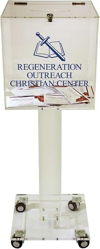 Kingdom Acrylic Collection/Suggestion Box with Lock and Keys, With Wheels for Easy Movement, Donation Box for Church, Ballot Box/Suggestion Box for Office or Home – Clear in Saudi Arabia