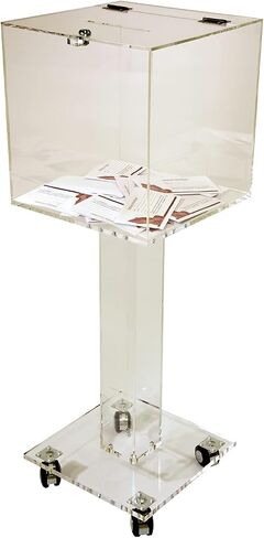 Kingdom Acrylic Collection/Suggestion Box with Lock and Keys, With Wheels for Easy Movement, Donation Box for Church, Ballot Box/Suggestion Box for Office or Home – Clear in Saudi Arabia