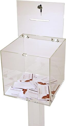 Kingdom Acrylic Collection/Suggestion Box with Lock and Keys, With Wheels for Easy Movement, Donation Box for Church, Ballot Box/Suggestion Box for Office or Home – Clear in Saudi Arabia