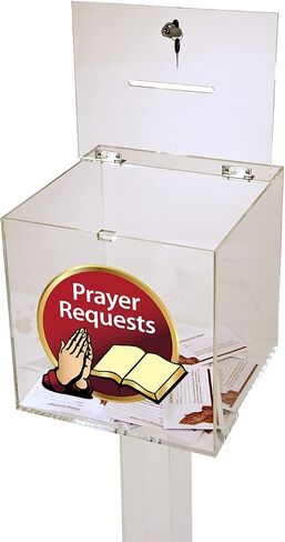 Kingdom Acrylic Collection/Suggestion Box with Lock and Keys, With Wheels for Easy Movement, Donation Box for Church, Ballot Box/Suggestion Box for Office or Home – Clear in Saudi Arabia