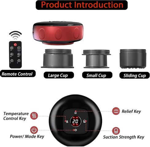 Professional Cupping Kit for Massage Therapy with Remote Control, Smart Cupping Therapy Set, Electric Cupping Massager for Targeted Pain Relief in Saudi Arabia
