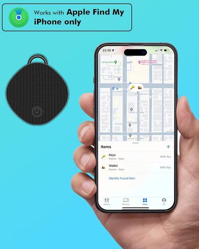 Tag Tracker- Bluetooth Keys Tracker Work with Apple Find My APP (iOS14.6 and Above only) Smart Tag Item Finder Locator for Kids Luggage Pets and More 1 Pack Black in Saudi Arabia