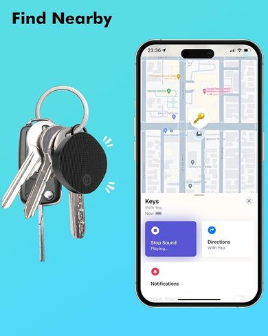 Tag Tracker- Bluetooth Keys Tracker Work with Apple Find My APP (iOS14.6 and Above only) Smart Tag Item Finder Locator for Kids Luggage Pets and More 1 Pack Black in Saudi Arabia