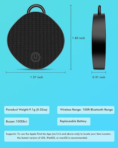 Tag Tracker- Bluetooth Keys Tracker Work with Apple Find My APP (iOS14.6 and Above only) Smart Tag Item Finder Locator for Kids Luggage Pets and More 1 Pack Black in Saudi Arabia