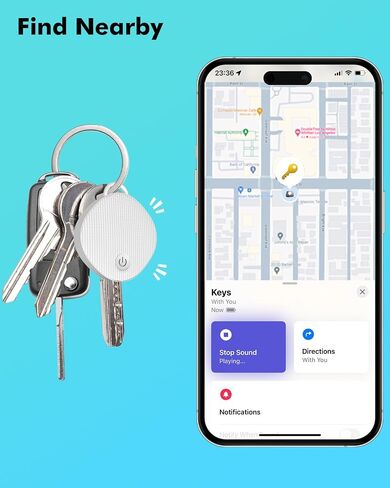 جهاز تعقب العلامات - جهاز تعقب مفاتيح بلوتوث يعمل مع Apple Find My APP (iOS14.6 وما فوق فقط) محدد موقع العناصر الذكية للأطفال والأمتعة والحيوانات الأليفة والمزيد، عبوة واحدة باللون الأسود in Saudi Arabia