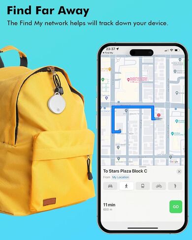 جهاز تعقب العلامات - جهاز تعقب مفاتيح بلوتوث يعمل مع Apple Find My APP (iOS14.6 وما فوق فقط) محدد موقع العناصر الذكية للأطفال والأمتعة والحيوانات الأليفة والمزيد، عبوة واحدة باللون الأسود in Saudi Arabia