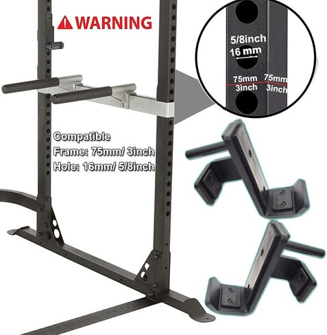 J Hooks for Power Rack 3x3 J Cups for Squat Rack with Nylon Anti-Slip Pad 0.39Inch Thick Solid Steel -1500lbs Capacity for Weightlifting, Strength Training Power Cage Attachment in Kuwait