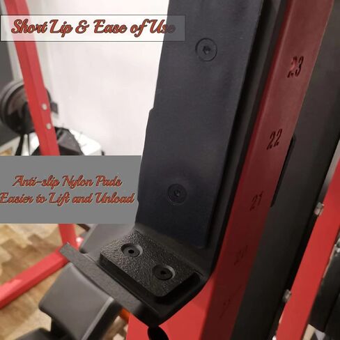 J Hooks for Power Rack 3x3 J Cups for Squat Rack with Nylon Anti-Slip Pad 0.39Inch Thick Solid Steel -1500lbs Capacity for Weightlifting, Strength Training Power Cage Attachment in Kuwait