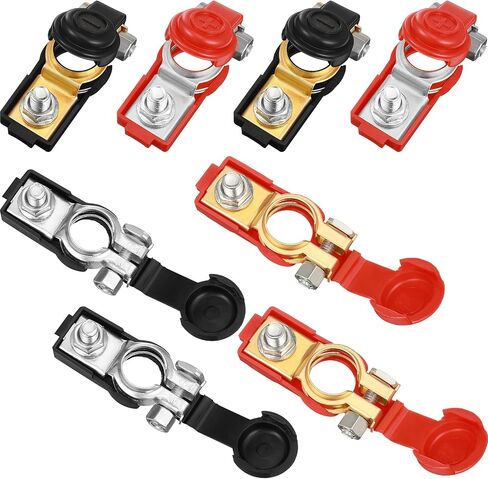 Car Battery Terminal Clamps Connectors Battery Cable Terminal Positive Negative Auto Battery Cable Terminal Top Post with Plastic Cover For Cars, Truck and Van (8 Pieces) in Saudi Arabia