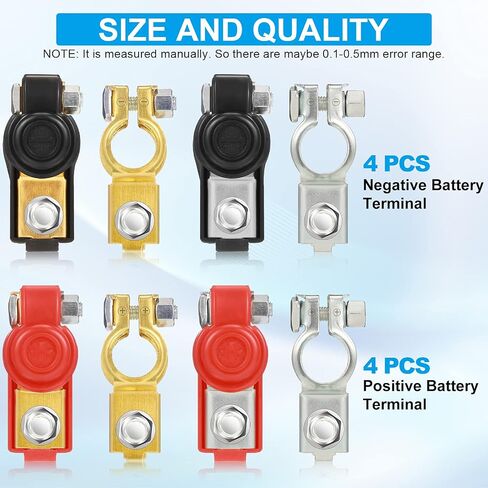 Car Battery Terminal Clamps Connectors Battery Cable Terminal Positive Negative Auto Battery Cable Terminal Top Post with Plastic Cover For Cars, Truck and Van (8 Pieces) in Saudi Arabia