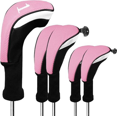 أغطية رأس نادي الجولف من FINGER TEN مجموعة Woods Driver Fairway Hybrid 3/4/5، أغطية الرأس للرجال 1 3 5 7 X علامة أرقام قابلة للتبديل، تناسب جميع الأندية الخشبية in Kuwait