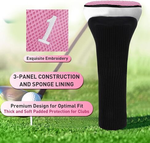 أغطية رأس نادي الجولف من FINGER TEN مجموعة Woods Driver Fairway Hybrid 3/4/5، أغطية الرأس للرجال 1 3 5 7 X علامة أرقام قابلة للتبديل، تناسب جميع الأندية الخشبية in Kuwait