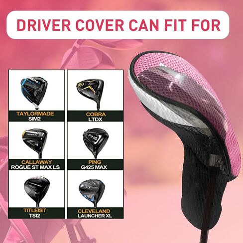 أغطية رأس نادي الجولف من FINGER TEN مجموعة Woods Driver Fairway Hybrid 3/4/5، أغطية الرأس للرجال 1 3 5 7 X علامة أرقام قابلة للتبديل، تناسب جميع الأندية الخشبية in Kuwait