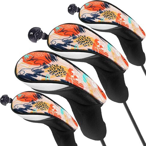 أغطية رأس نادي الجولف من FINGER TEN مجموعة Woods Driver Fairway Hybrid 3/4/5، أغطية الرأس للرجال 1 3 5 7 X علامة أرقام قابلة للتبديل، تناسب جميع الأندية الخشبية in Kuwait