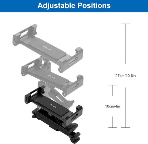 حامل مسند رأس السيارة ELZO، حامل تابلت قابل للتعديل 360 درجة للأجهزة مقاس 5.5 بوصة - 12.9 بوصة، أسود in Kuwait