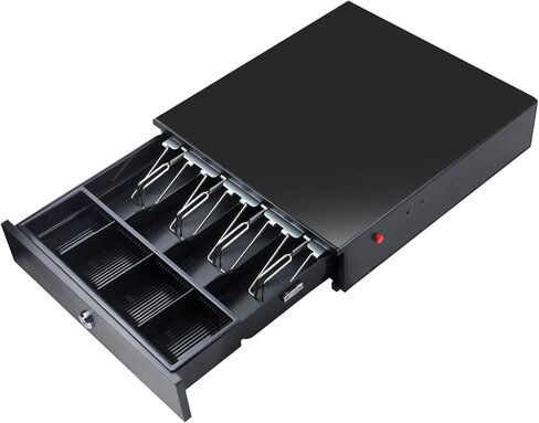 درج نقود 14 بوصة، فولاذ ثقيل، صينية 4 أوراق نقدية و4 عملات معدنية - قفل مفتوح بمفتاح، فتح يدوي بالدفع in Kuwait