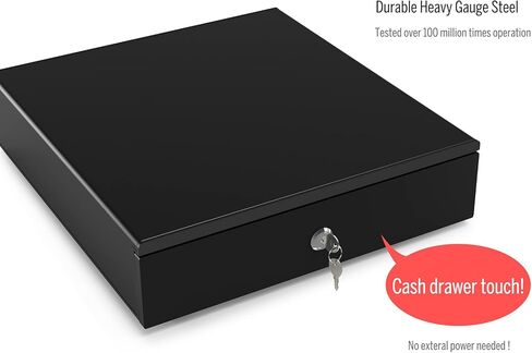 درج نقود 14 بوصة، فولاذ ثقيل، صينية 4 أوراق نقدية و4 عملات معدنية - قفل مفتوح بمفتاح، فتح يدوي بالدفع in Kuwait