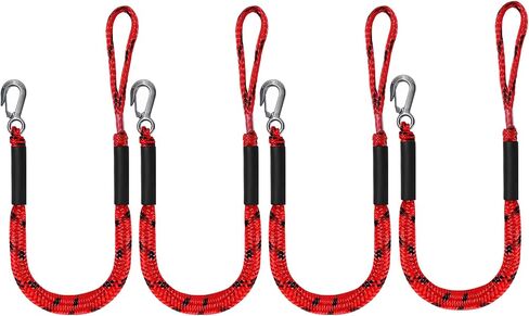 Bungee Dock Lines for Boats Marine Mooring Lines Boat Rope for Docking with Heavy Duty Clip Accessories for Jet Ski, PWC, Pontoon, Kayak, SeaDoo, WaveRunner (black-4pack) in Saudi Arabia