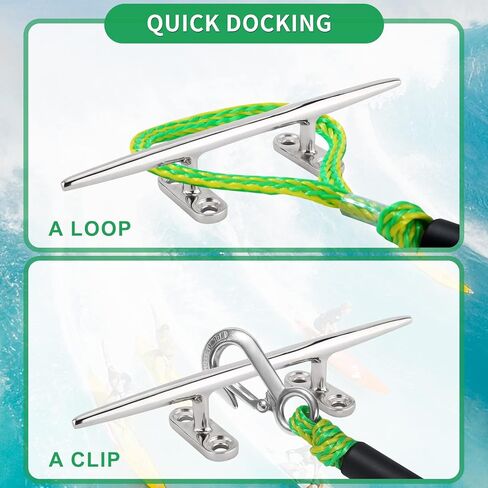 Bungee Dock Lines for Boats Marine Mooring Lines Boat Rope for Docking with Heavy Duty Clip Accessories for Jet Ski, PWC, Pontoon, Kayak, SeaDoo, WaveRunner (black-4pack) in Saudi Arabia