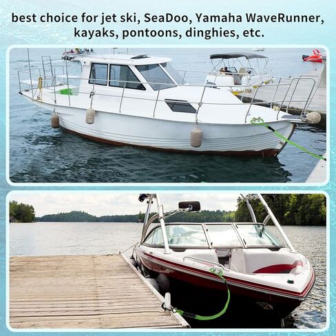 Bungee Dock Lines for Boats Marine Mooring Lines Boat Rope for Docking with Heavy Duty Clip Accessories for Jet Ski, PWC, Pontoon, Kayak, SeaDoo, WaveRunner (black-4pack) in Saudi Arabia