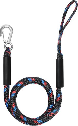 Bungee Dock Lines for Boats Marine Mooring Lines Boat Rope for Docking with Heavy Duty Clip Accessories for Jet Ski, PWC, Pontoon, Kayak, SeaDoo, WaveRunner (black-4pack) in Saudi Arabia
