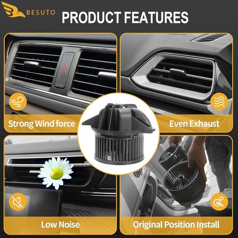 محرك منفاخ سخان HVAC مع مروحة متوافق مع سيارات جيب شيروكي ورانجلر 60 Aniversario، Sahara، SE، 2-Door 4-Door 2.5L 4.0L - يستبدل 700095 4886150AA 3010234 PM6002 in Kuwait