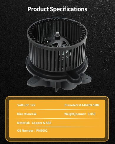 محرك منفاخ سخان HVAC مع مروحة متوافق مع سيارات جيب شيروكي ورانجلر 60 Aniversario، Sahara، SE، 2-Door 4-Door 2.5L 4.0L - يستبدل 700095 4886150AA 3010234 PM6002 in Kuwait