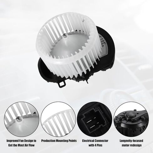 X AUTOHAUX HVAC محرك سخان منفاخ الجمعية رقم 7P0820021 لبورش كايين 2011-2018 لفولكس واجن طوارق 2011-2017 in Saudi Arabia