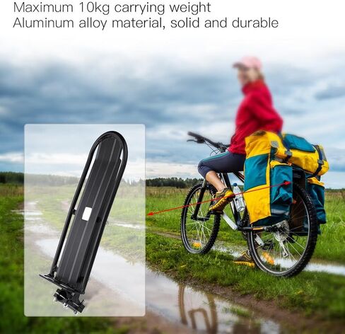 Bike Rear Rack Bicycle Cargo Rack Retractable Adjustable Aluminum Alloy Bicycle Rear Seat Luggage Shelf Mountain Bike Carrier Bracket Rack for Cargo Transport in Kuwait