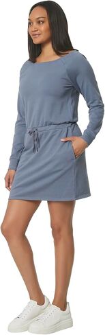 Andrew Marc Women's Midweight French Terry Wide Boat Neck Sweatshirt Dress in Saudi Arabia